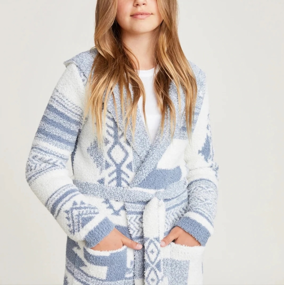 BAREFOOT DREAMS Cozychic Belted Patchwork Cardigan